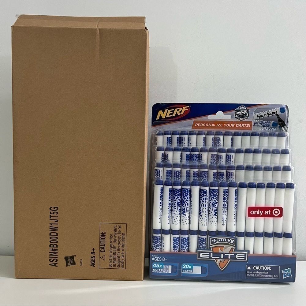 NERF Gun Strongarm N-Strike Elite with 6 Darts & 75 Personalize Darts Pack NIB